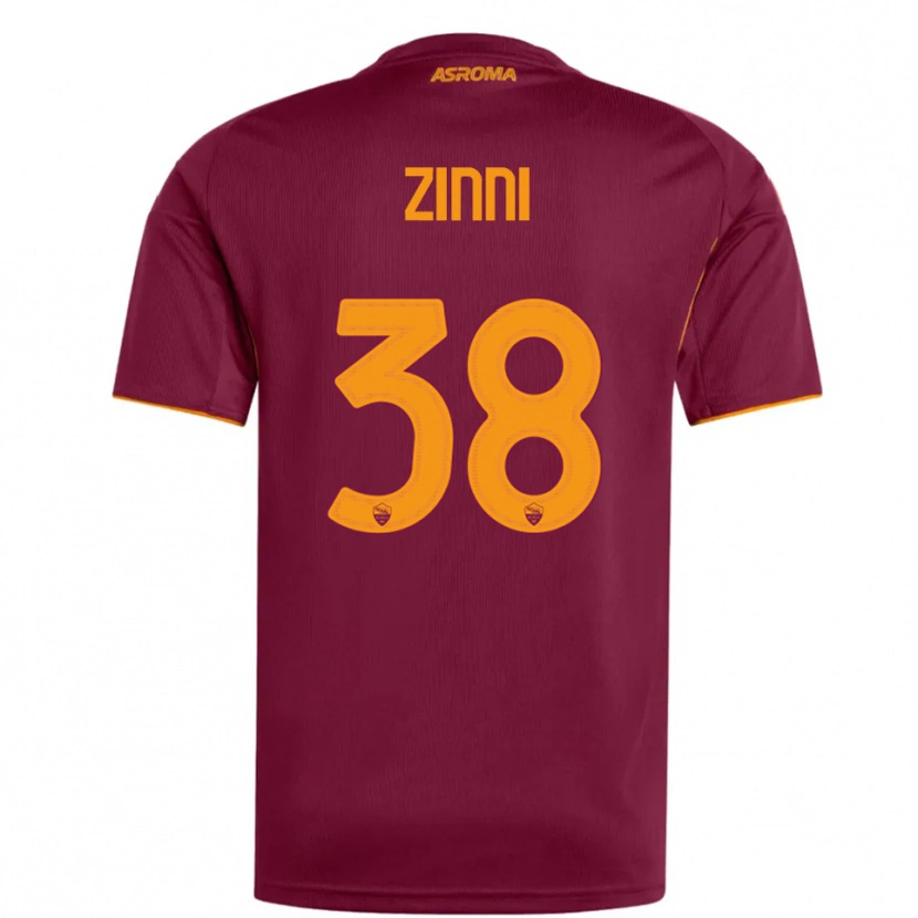 Danxen Femme Maillot Raul Zinni #38 Bourgogne Orange Tenues Domicile 2025/26 T-Shirt