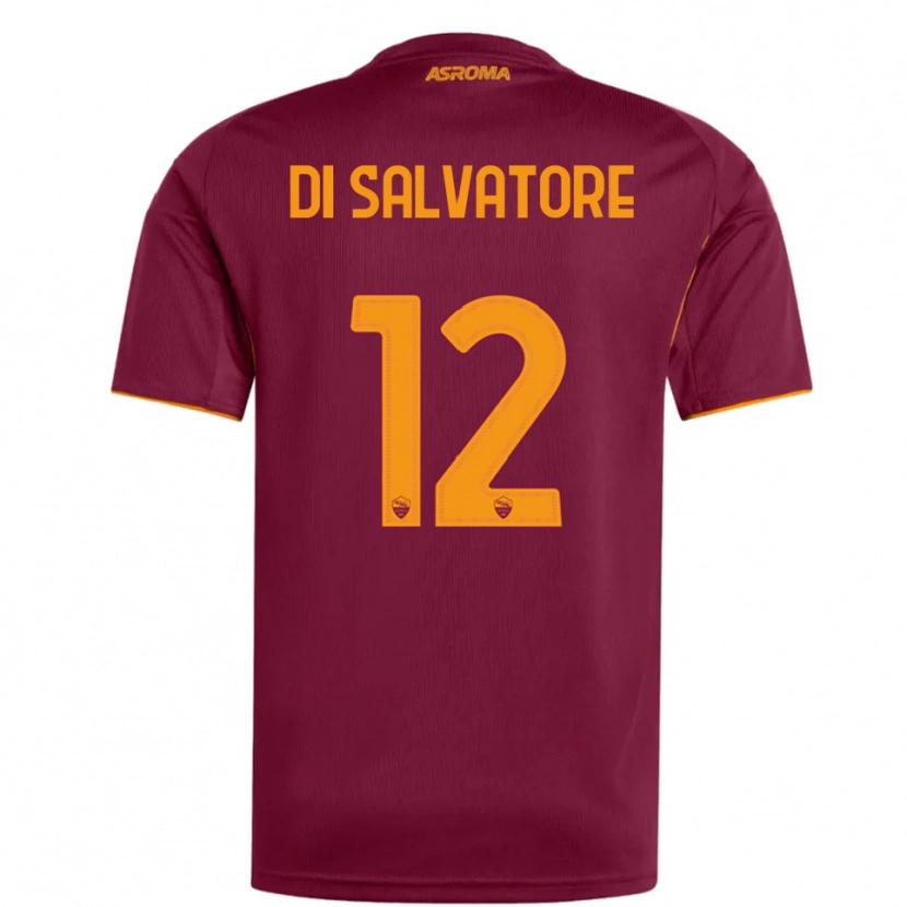 Danxen Femme Maillot Diego Di Salvatore #12 Bourgogne Orange Tenues Domicile 2025/26 T-Shirt