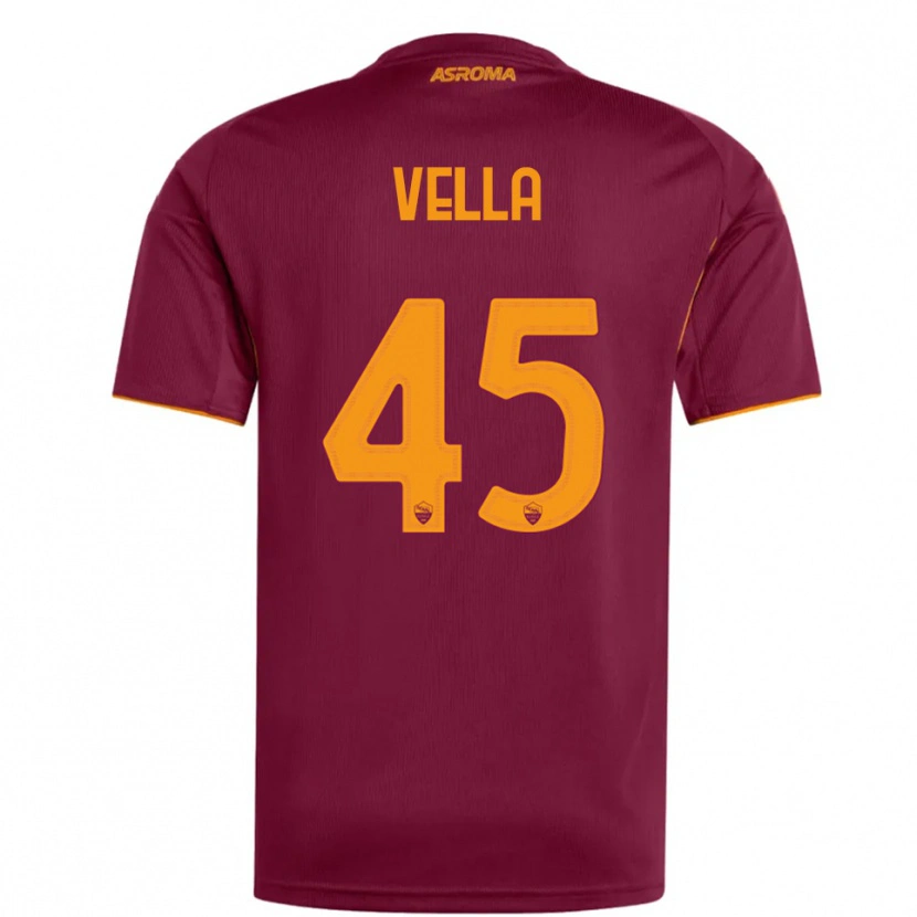 Danxen Femme Maillot Tancredi Vella #45 Bourgogne Orange Tenues Domicile 2025/26 T-Shirt