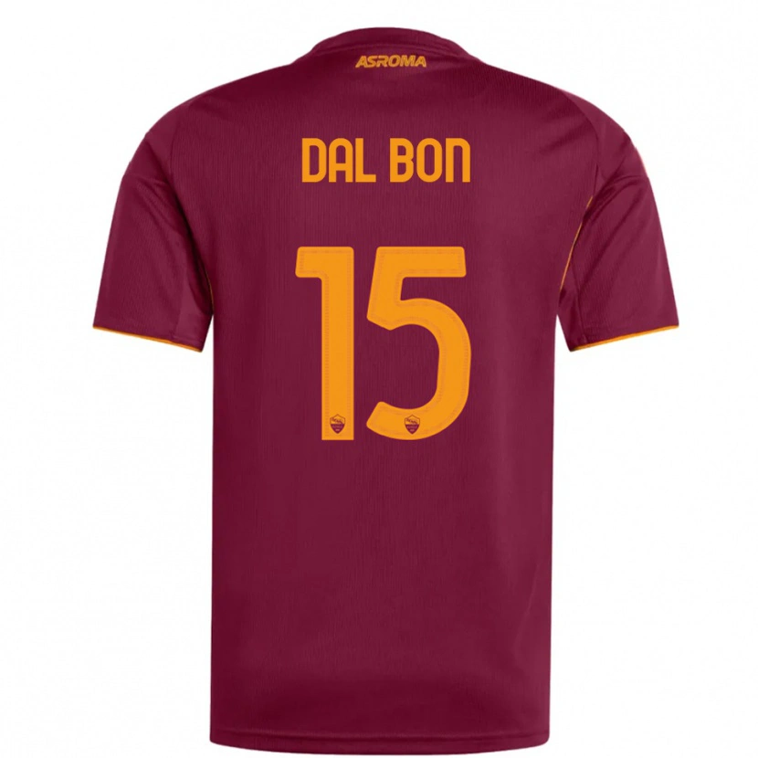 Danxen Femme Maillot Lorenzo Dal Bon #15 Bourgogne Orange Tenues Domicile 2025/26 T-Shirt