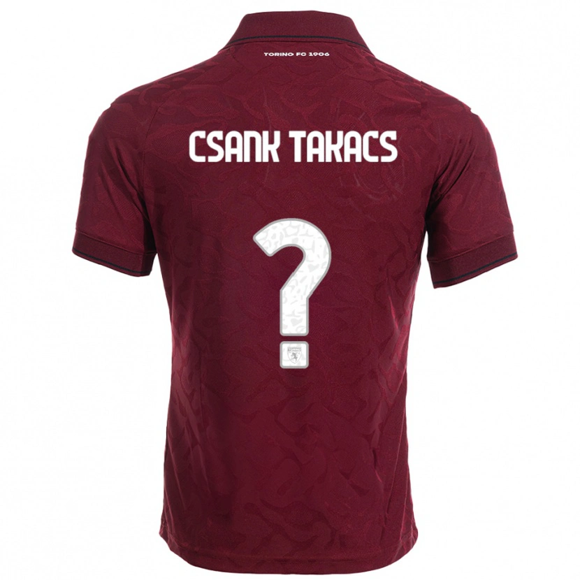 Danxen Femme Maillot Kristóf Csánk-Takács #0 Bourgogne Blanc Tenues Domicile 2025/26 T-Shirt