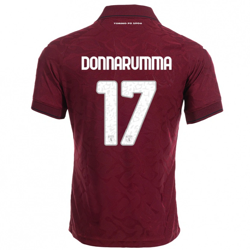 Danxen Femme Maillot Antonio Donnarumma #17 Bourgogne Blanc Tenues Domicile 2025/26 T-Shirt