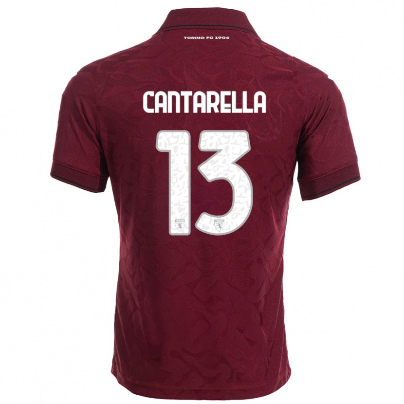 Danxen Femme Maillot Luca Cantarella #13 Bourgogne Blanc Tenues Domicile 2025/26 T-Shirt