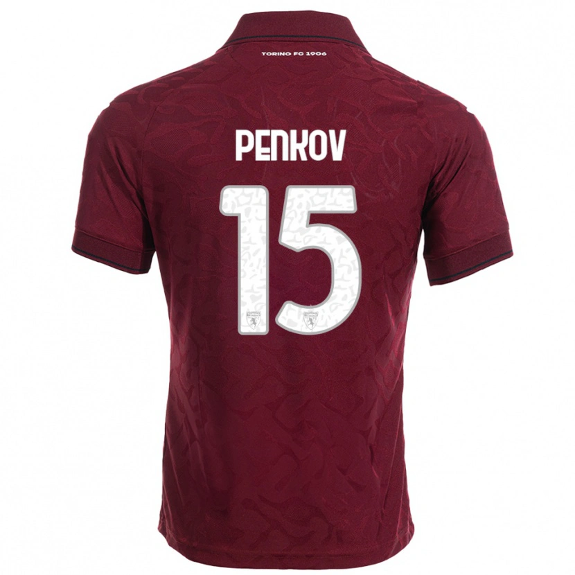 Danxen Femme Maillot Borislav Penkov #15 Bourgogne Blanc Tenues Domicile 2025/26 T-Shirt