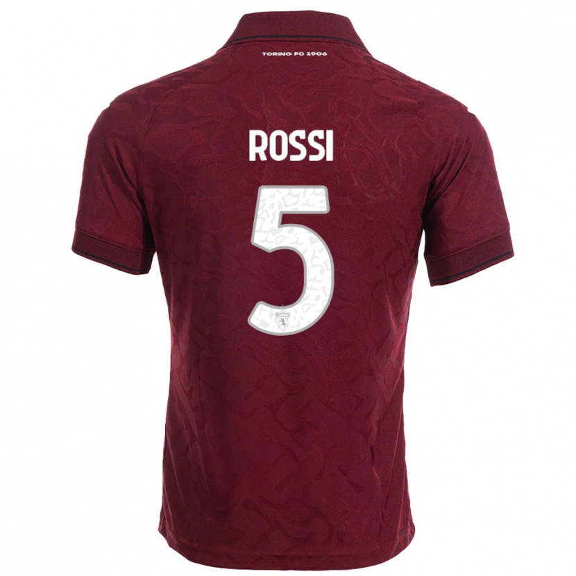 Danxen Femme Maillot Simone Rossi #5 Bourgogne Blanc Tenues Domicile 2025/26 T-Shirt