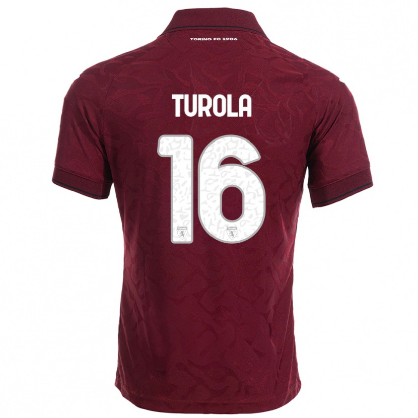 Danxen Femme Maillot Cristian Turola #16 Bourgogne Blanc Tenues Domicile 2025/26 T-Shirt