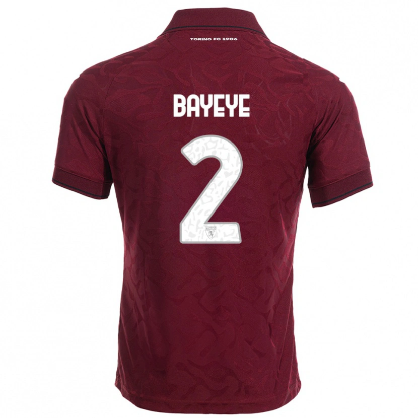 Danxen Femme Maillot Brian Bayeye #2 Bourgogne Blanc Tenues Domicile 2025/26 T-Shirt