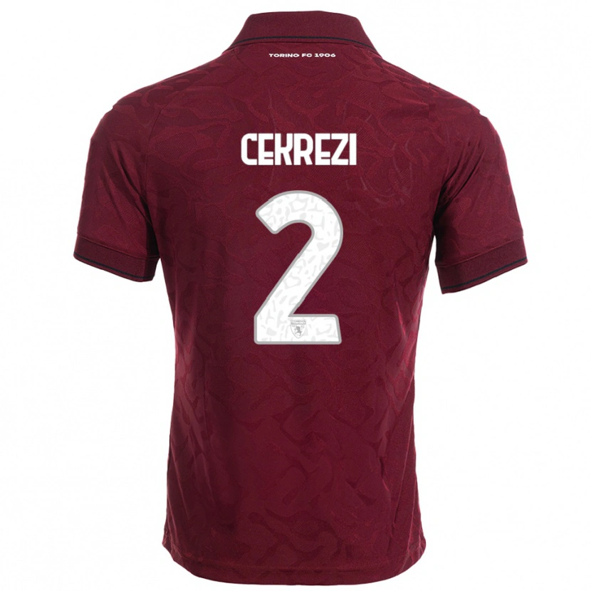 Danxen Femme Maillot Lucas Cekrezi #2 Bourgogne Blanc Tenues Domicile 2025/26 T-Shirt