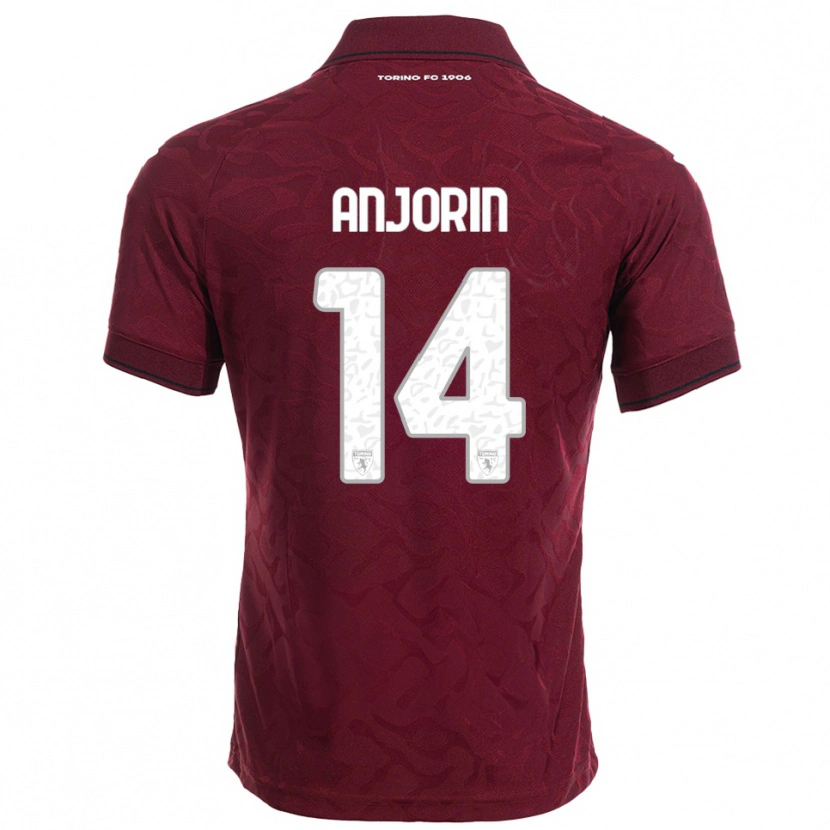 Danxen Femme Maillot Tino Anjorin #14 Bourgogne Blanc Tenues Domicile 2025/26 T-Shirt