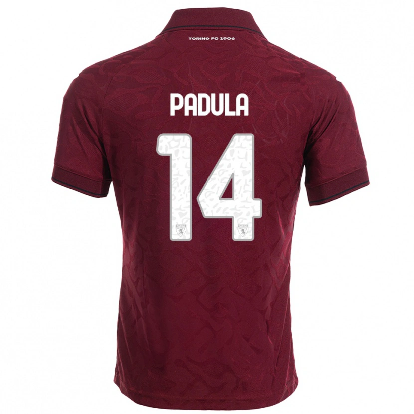 Danxen Femme Maillot Cristian Padula #14 Bourgogne Blanc Tenues Domicile 2025/26 T-Shirt