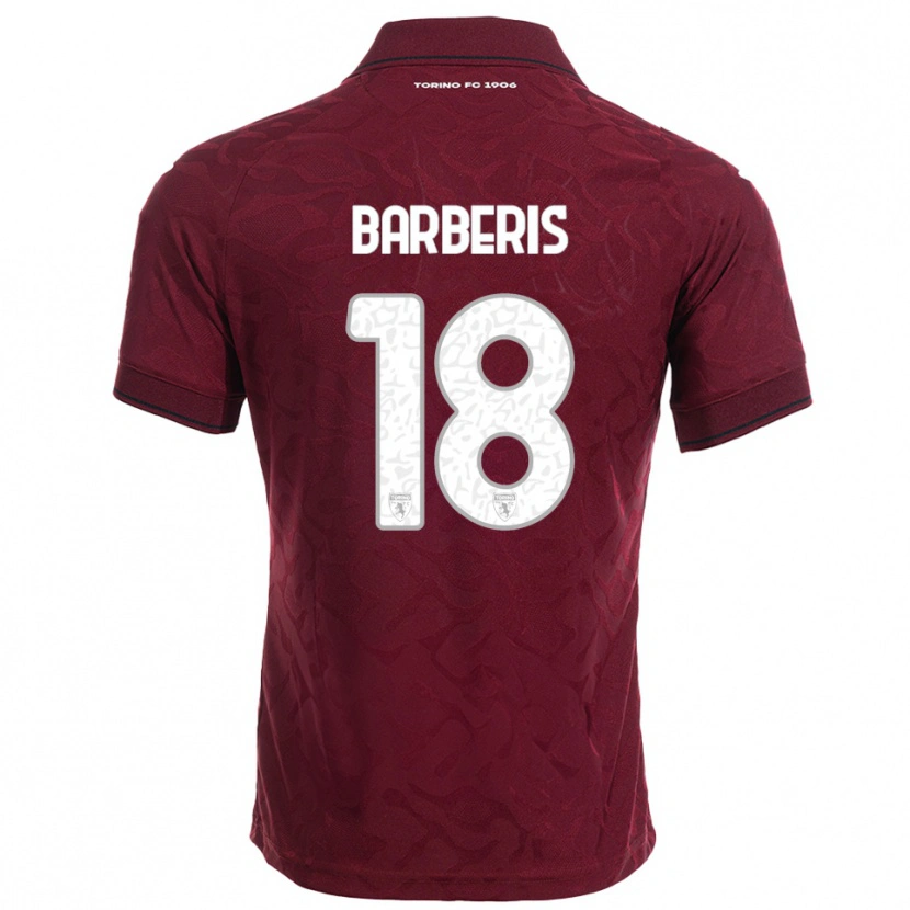 Danxen Femme Maillot Laura Barberis #18 Bourgogne Blanc Tenues Domicile 2025/26 T-Shirt
