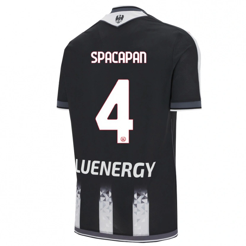 Danxen Femme Maillot Luka Spacapan #4 Noir Blanc Tenues Domicile 2025/26 T-Shirt