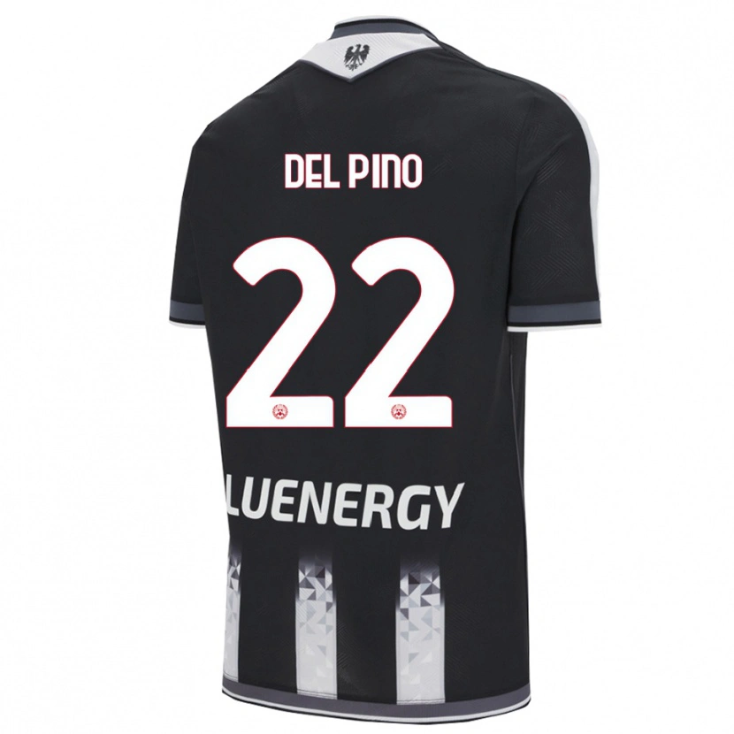 Danxen Femme Maillot Lorenzo Del Pino #22 Noir Blanc Tenues Domicile 2025/26 T-Shirt