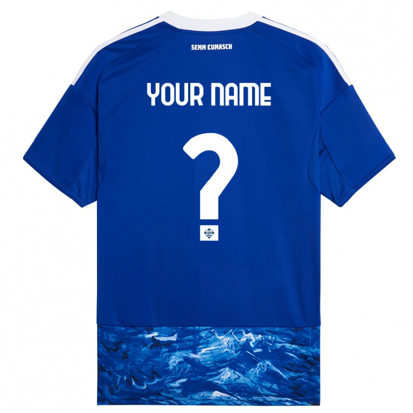Danxen Femme Maillot Votre Nom #0 Bleu Blanc Tenues Domicile 2025/26 T-Shirt
