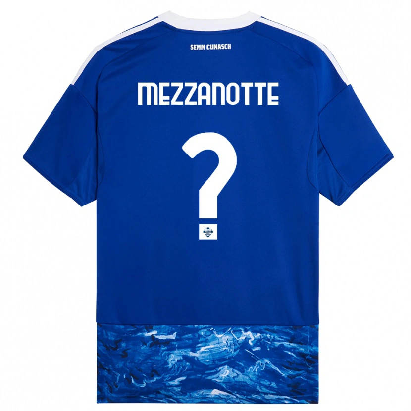 Danxen Femme Maillot Davide Mezzanotte #0 Bleu Blanc Tenues Domicile 2025/26 T-Shirt