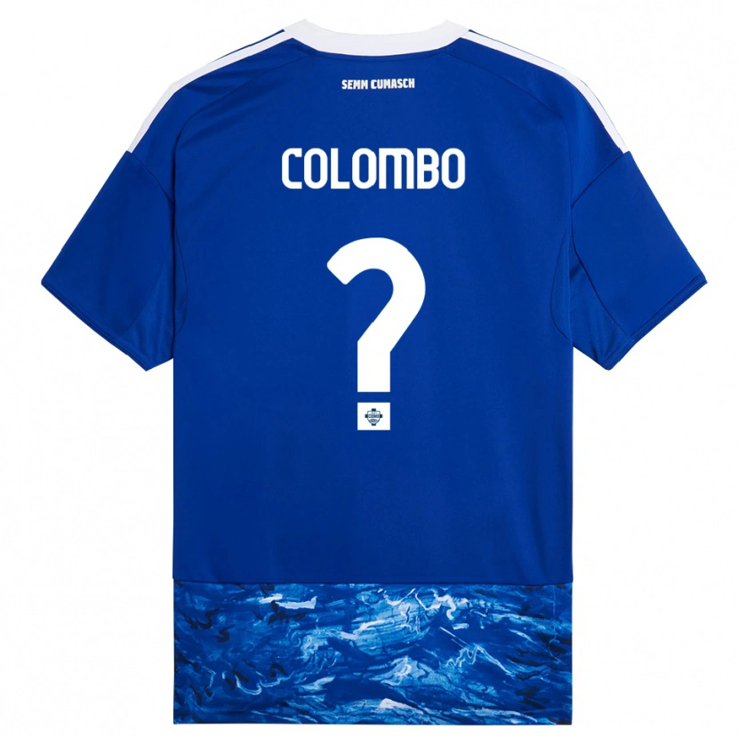 Danxen Femme Maillot Federico Colombo #0 Bleu Blanc Tenues Domicile 2025/26 T-Shirt