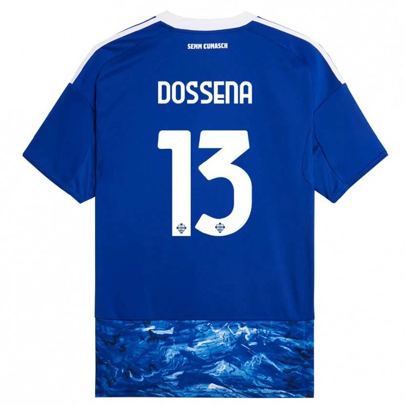 Danxen Femme Maillot Alberto Dossena #13 Bleu Blanc Tenues Domicile 2025/26 T-Shirt