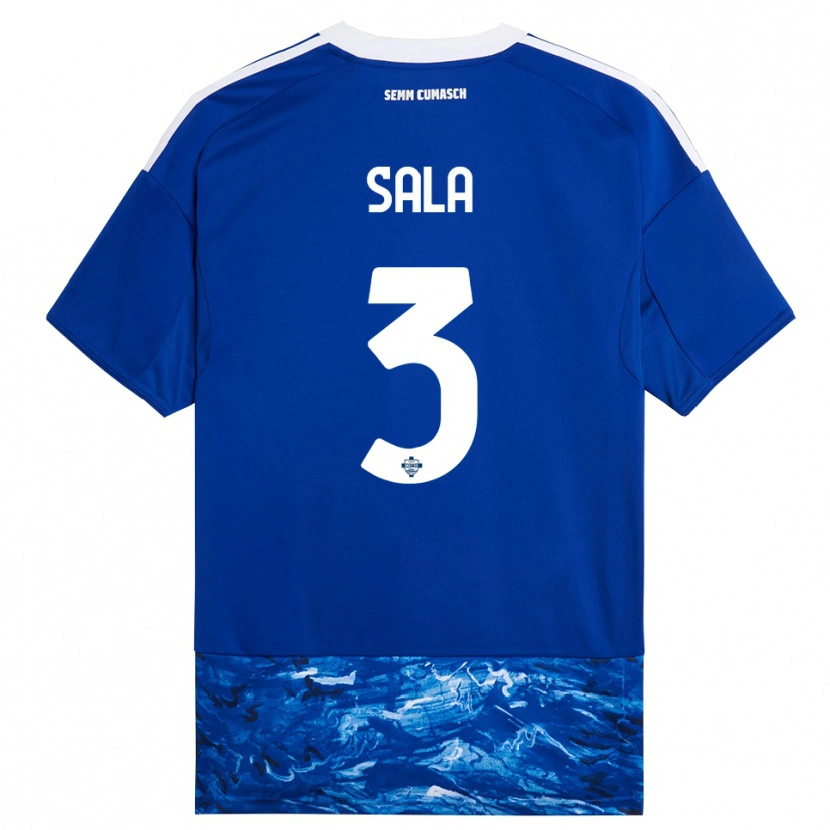 Danxen Femme Maillot Marco Sala #3 Bleu Blanc Tenues Domicile 2025/26 T-Shirt