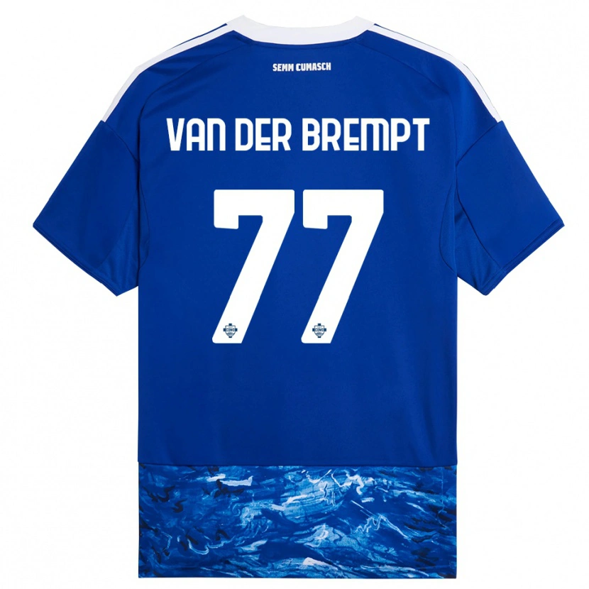 Danxen Femme Maillot Ignace Van Der Brempt #77 Bleu Blanc Tenues Domicile 2025/26 T-Shirt