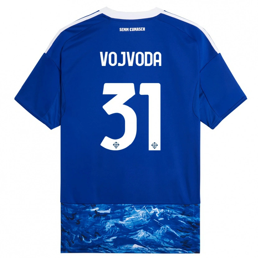 Danxen Femme Maillot Mërgim Vojvoda #31 Bleu Blanc Tenues Domicile 2025/26 T-Shirt