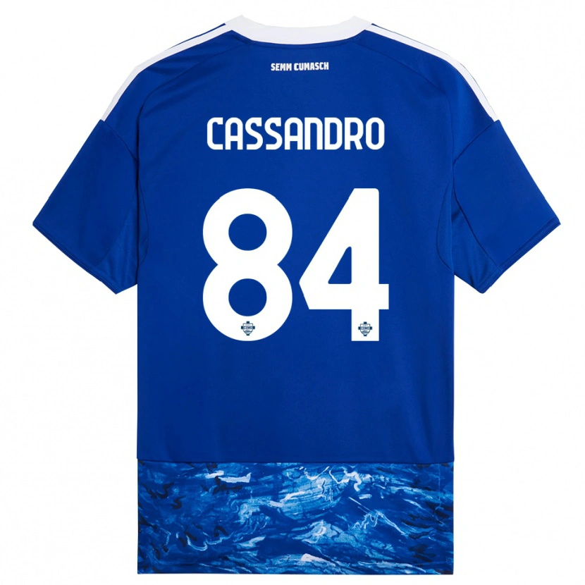 Danxen Femme Maillot Tommaso Cassandro #84 Bleu Blanc Tenues Domicile 2025/26 T-Shirt