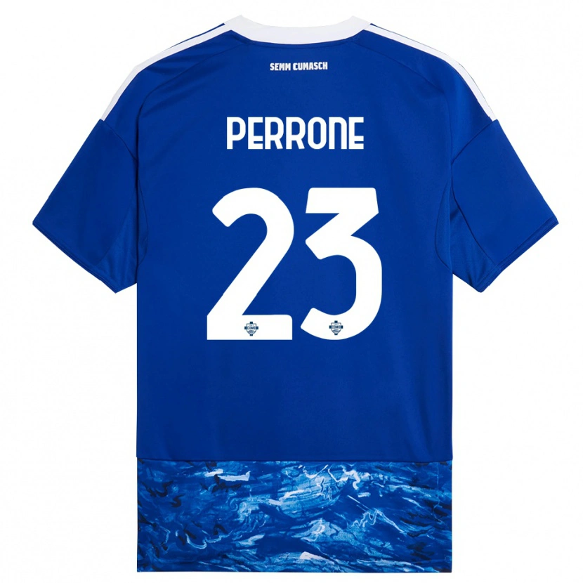 Danxen Femme Maillot Máximo Perrone #23 Bleu Blanc Tenues Domicile 2025/26 T-Shirt