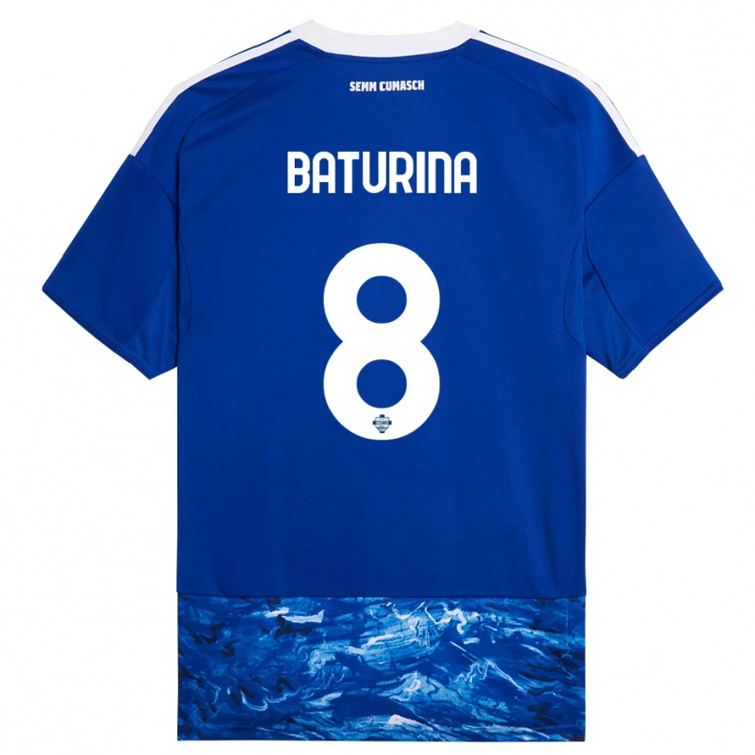Danxen Femme Maillot Martin Baturina #8 Bleu Blanc Tenues Domicile 2025/26 T-Shirt