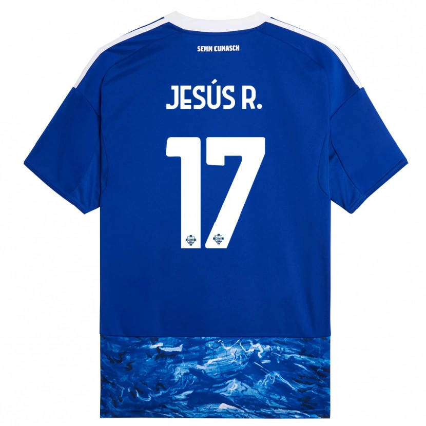 Danxen Femme Maillot Jesús Rodríguez #17 Bleu Blanc Tenues Domicile 2025/26 T-Shirt