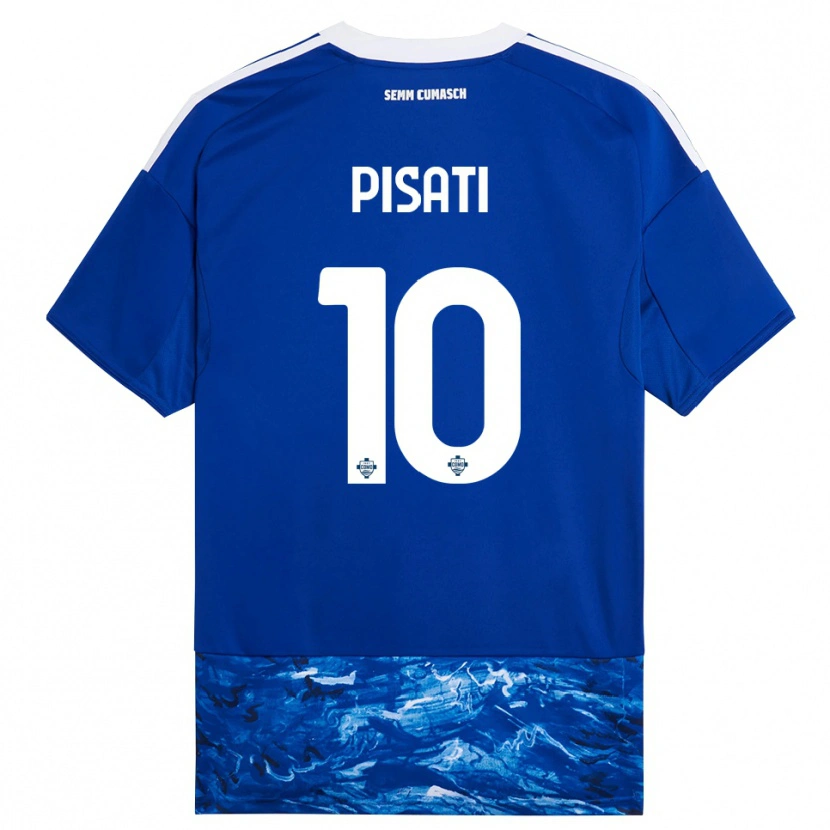 Danxen Femme Maillot Samuele Pisati #10 Bleu Blanc Tenues Domicile 2025/26 T-Shirt