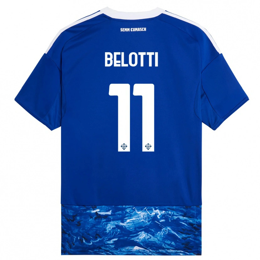 Danxen Femme Maillot Andrea Belotti #11 Bleu Blanc Tenues Domicile 2025/26 T-Shirt