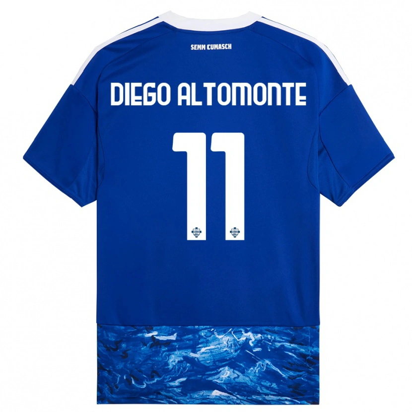 Danxen Femme Maillot Thomas Diego Altomonte #11 Bleu Blanc Tenues Domicile 2025/26 T-Shirt