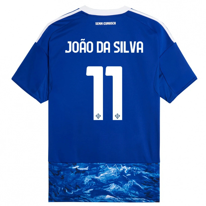 Danxen Femme Maillot Miguel João Da Silva #11 Bleu Blanc Tenues Domicile 2025/26 T-Shirt
