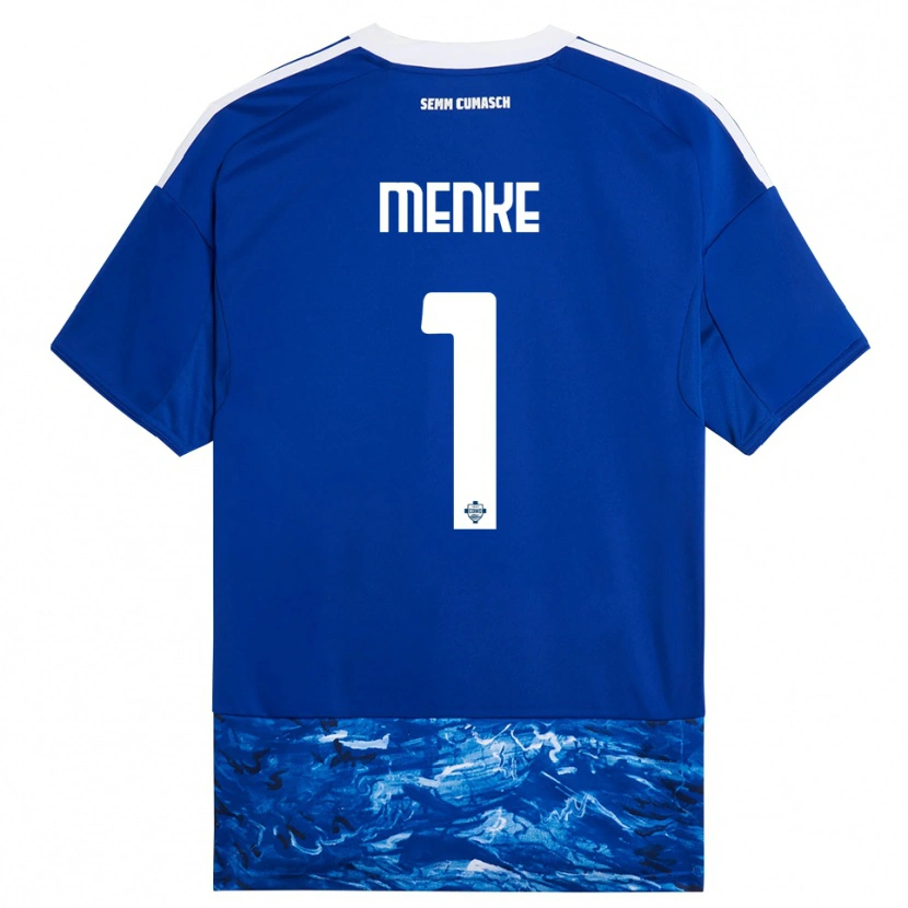 Danxen Femme Maillot Henrique Menke #1 Bleu Blanc Tenues Domicile 2025/26 T-Shirt