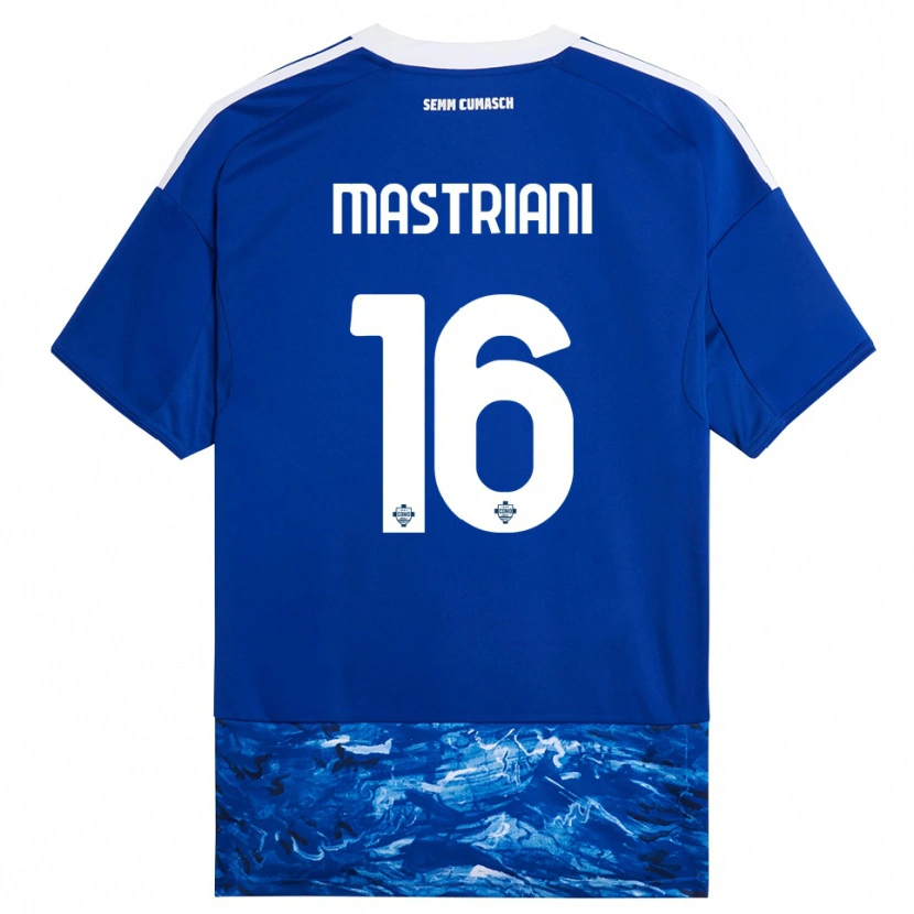 Danxen Femme Maillot Salvatore Mastriani #16 Bleu Blanc Tenues Domicile 2025/26 T-Shirt