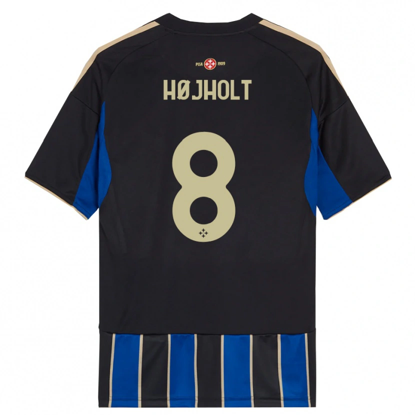 Danxen Femme Maillot Malthe Højholt #8 Noir Bleu Tenues Domicile 2025/26 T-Shirt