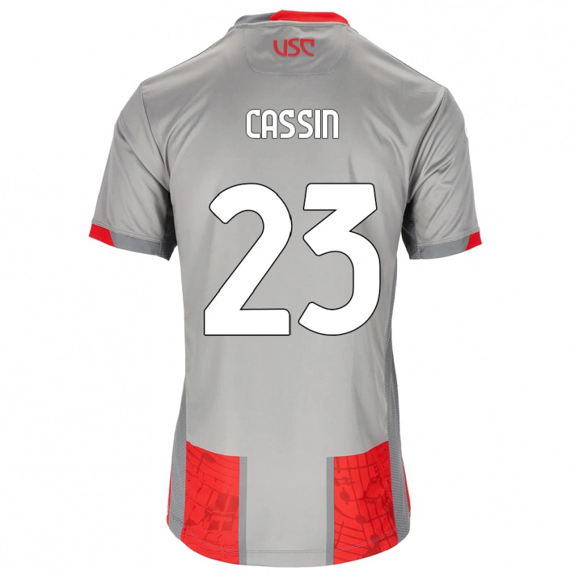 Danxen Femme Maillot Marco Cassin #23 Rouge Gris Tenues Domicile 2025/26 T-Shirt