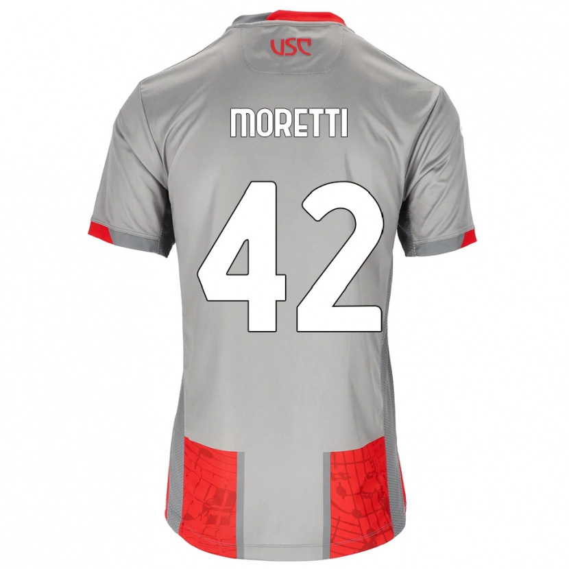 Danxen Femme Maillot Lorenzo Moretti #42 Rouge Gris Tenues Domicile 2025/26 T-Shirt