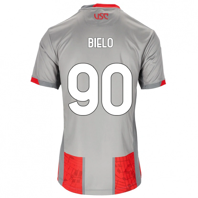 Danxen Femme Maillot Manu Bielo #90 Rouge Gris Tenues Domicile 2025/26 T-Shirt