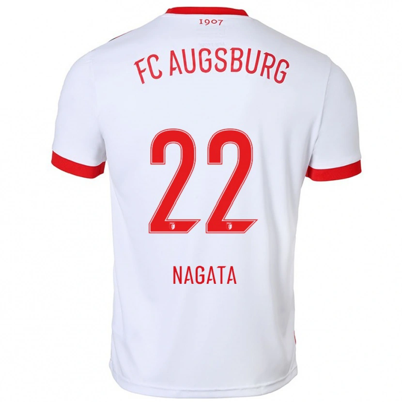 Danxen Femme Maillot Ryoji Nagata #22 Blanc Rouge Tenues Domicile 2025/26 T-Shirt