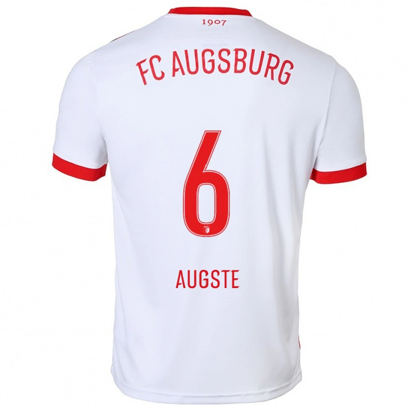 Danxen Femme Maillot Julian Augste #6 Blanc Rouge Tenues Domicile 2025/26 T-Shirt