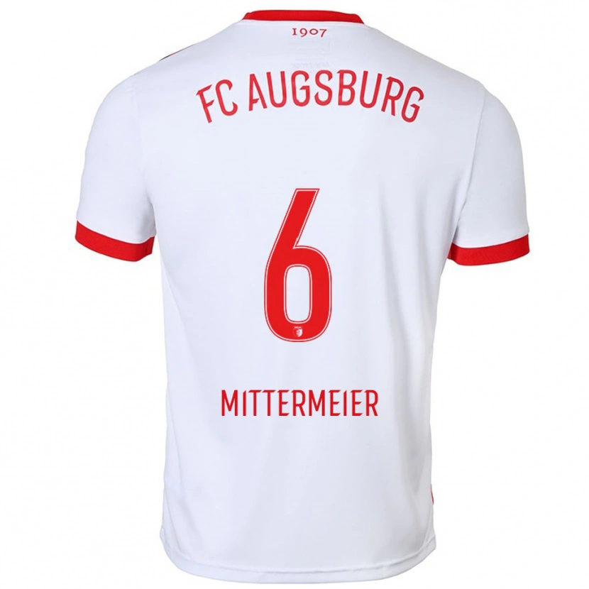 Danxen Femme Maillot Stefanie Mittermeier #6 Blanc Rouge Tenues Domicile 2025/26 T-Shirt