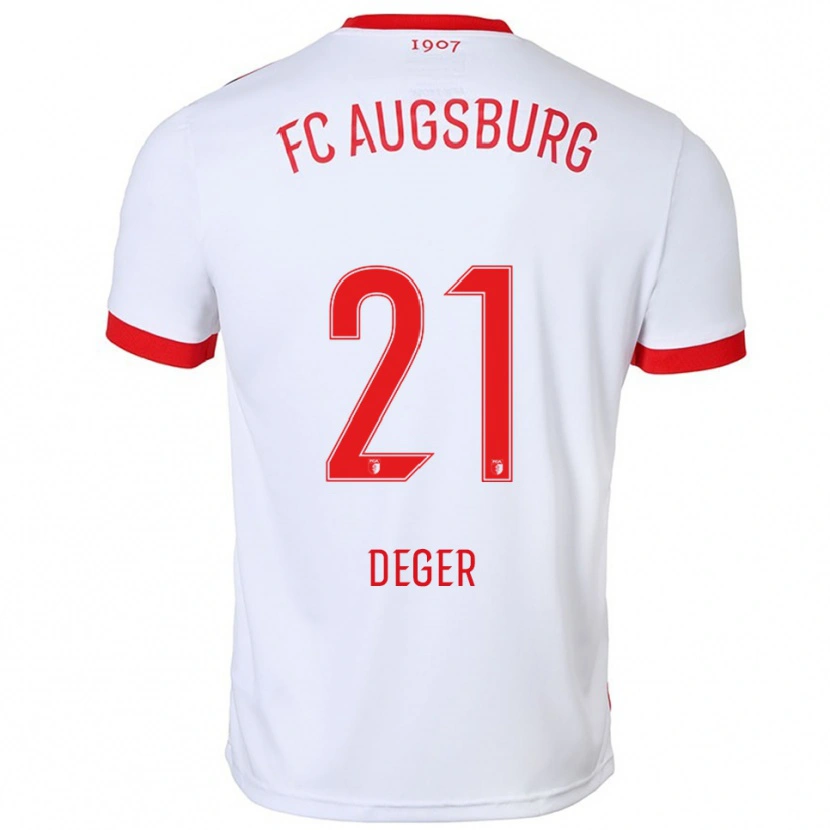 Danxen Femme Maillot David Deger #21 Blanc Rouge Tenues Domicile 2025/26 T-Shirt