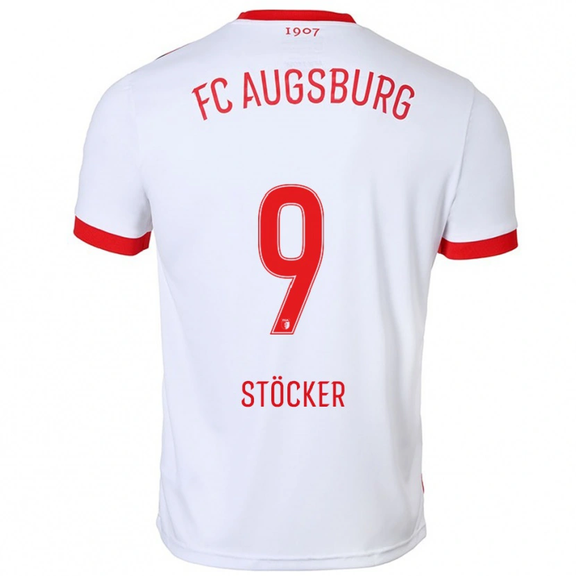 Danxen Femme Maillot Louis Stöcker #9 Blanc Rouge Tenues Domicile 2025/26 T-Shirt