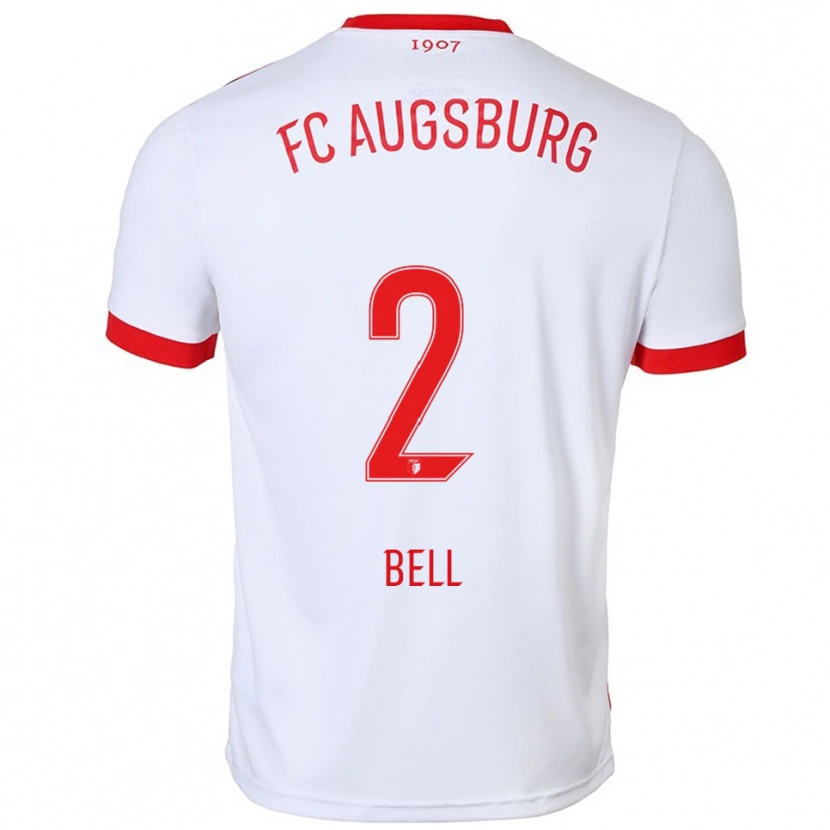 Danxen Femme Maillot Julian Bell #2 Blanc Rouge Tenues Domicile 2025/26 T-Shirt