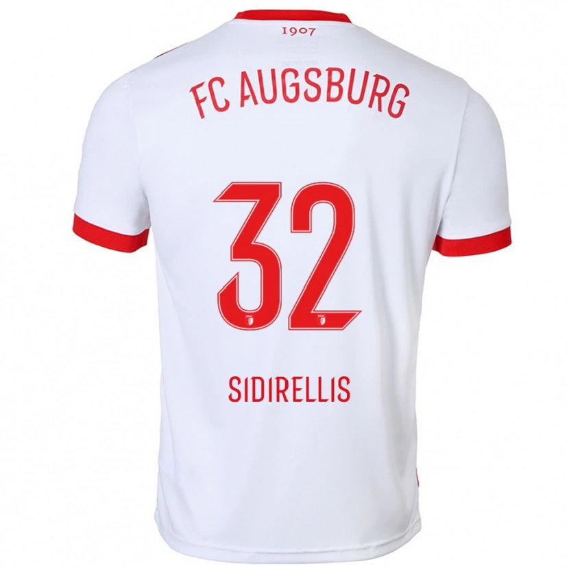 Danxen Femme Maillot Konstantinos Sidirellis #32 Blanc Rouge Tenues Domicile 2025/26 T-Shirt