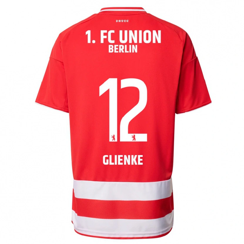 Danxen Femme Maillot Niklas Glienke #12 Rouge Blanc Tenues Domicile 2025/26 T-Shirt