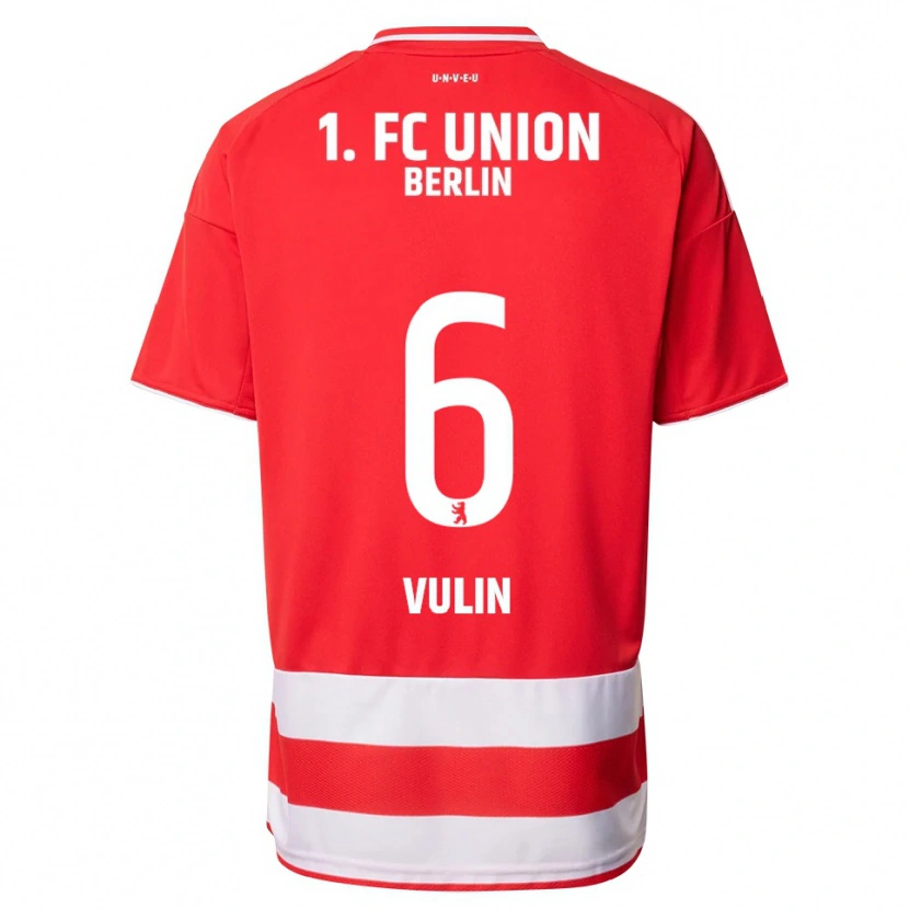 Danxen Femme Maillot Luka Vulin #6 Rouge Blanc Tenues Domicile 2025/26 T-Shirt