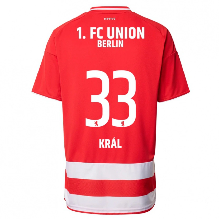 Danxen Femme Maillot Alex Král #33 Rouge Blanc Tenues Domicile 2025/26 T-Shirt