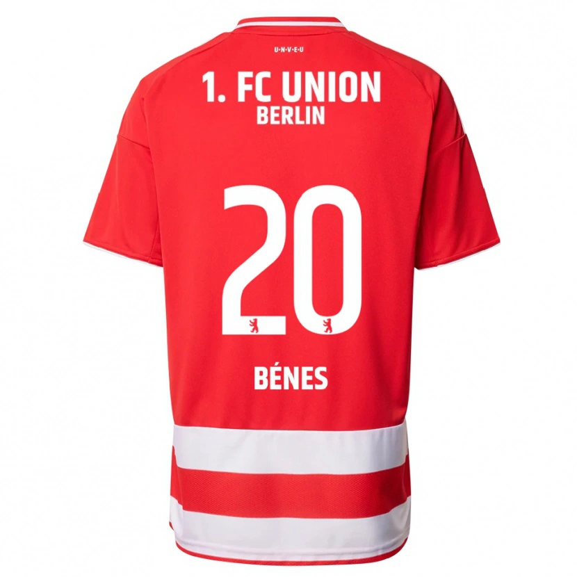 Danxen Femme Maillot László Bénes #20 Rouge Blanc Tenues Domicile 2025/26 T-Shirt