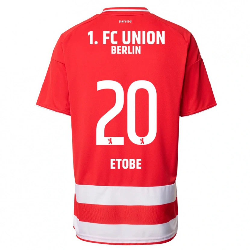 Danxen Femme Maillot Michael Etobe #20 Rouge Blanc Tenues Domicile 2025/26 T-Shirt